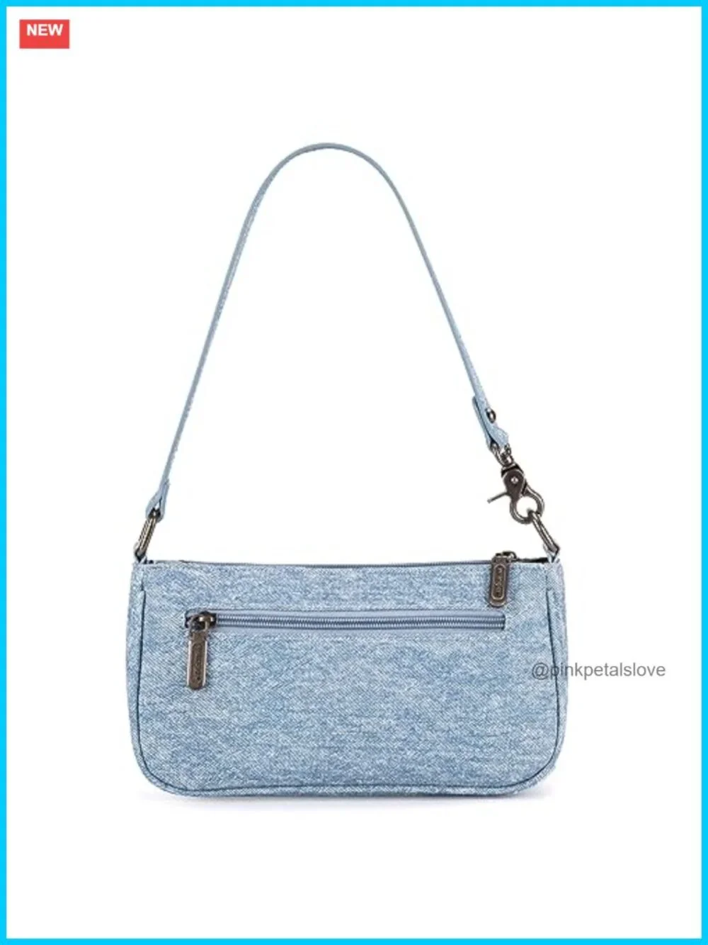 Top-Handle Hobo Handbag with Denim Print Clutch Shoulder Bag